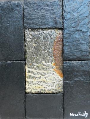 Ecume - 26X32 cm - brique vernissée/ardoise