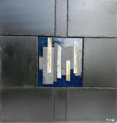 Grand vernissé bleu - 75X60 cm